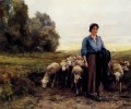 pastora con su rebaño